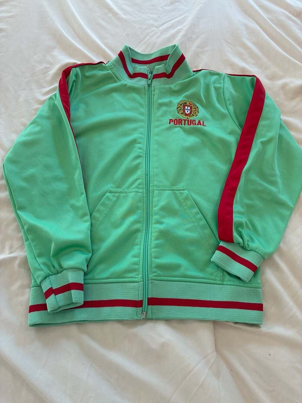 Vintage Portugal Soccer Football Team Full Zip Track Jacket Green YOUTH 8